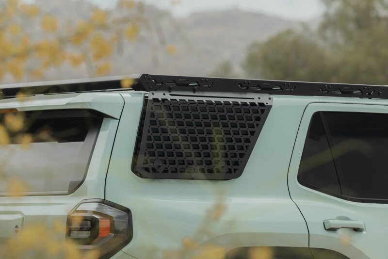 Toyota 4Runner Exterior Window Molle Panels - Passenger - DV8 Offroad - DV8 5th Gen 4Runner Roof Rack (RRTF3-02) - Black - `25-`26